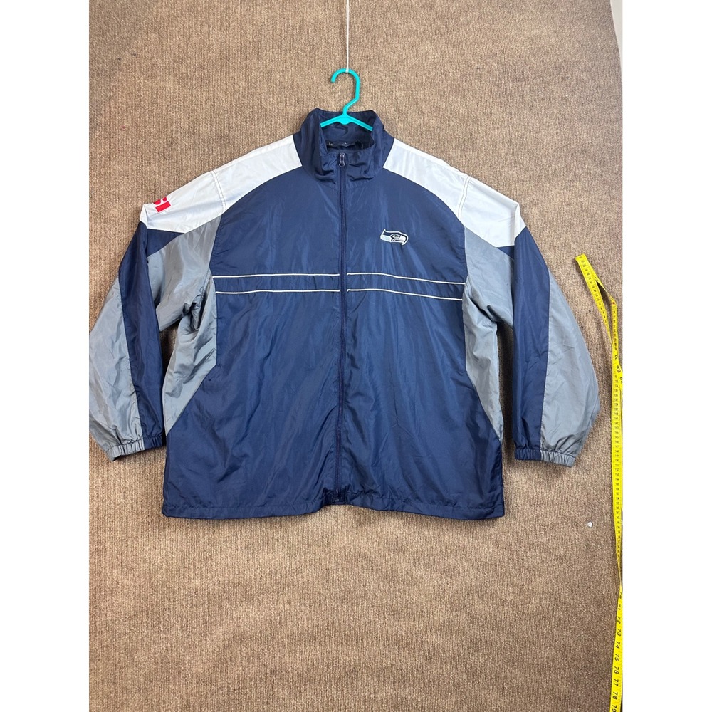 Dunbrooke Seattle Seahawks Windbreaker Jacket Men 2XL Navy Blue Full Zip SI Logo